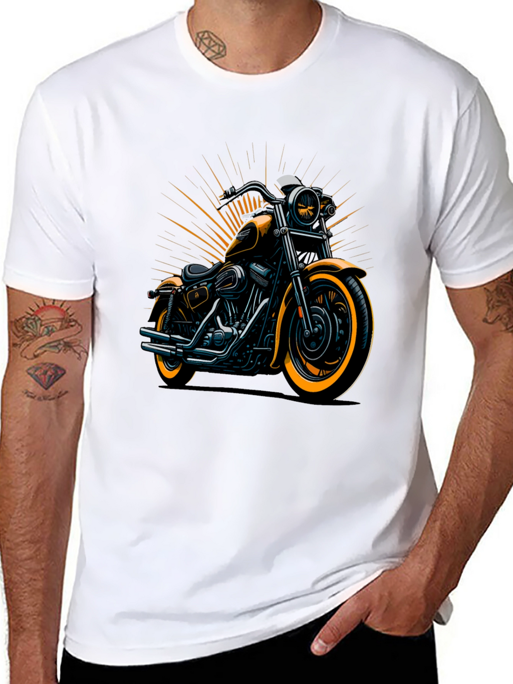 Motorcycle Graphic Tee - Cool Biker Design