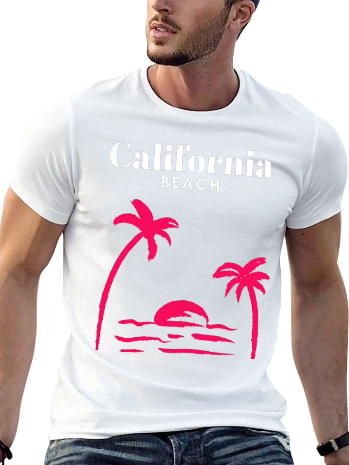 California Beach Palm Tree Graphic Tee