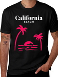 California Beach Palm Tree Graphic Tee