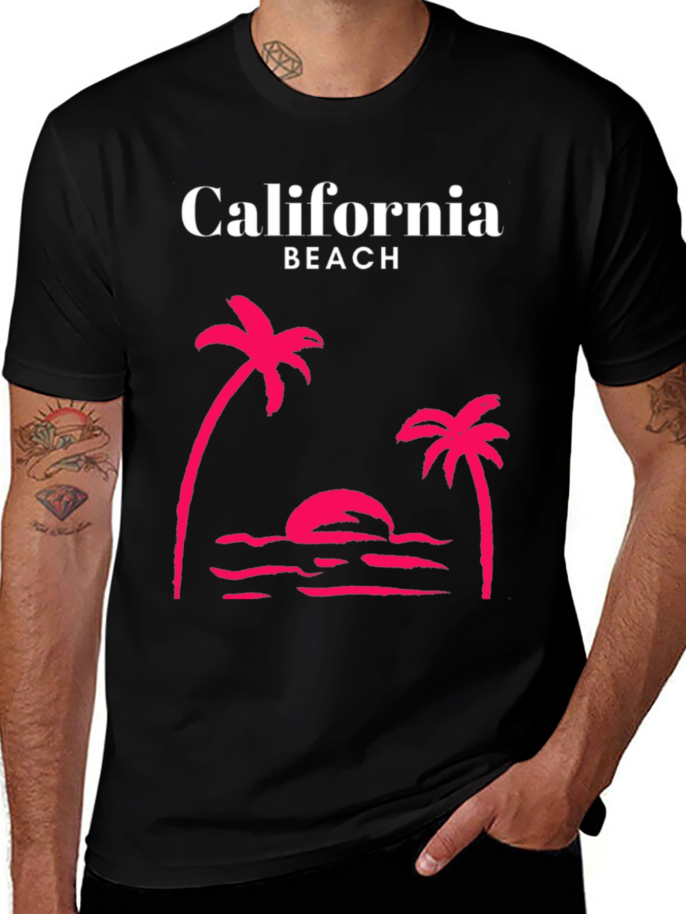 California Beach Palm Tree Graphic Tee