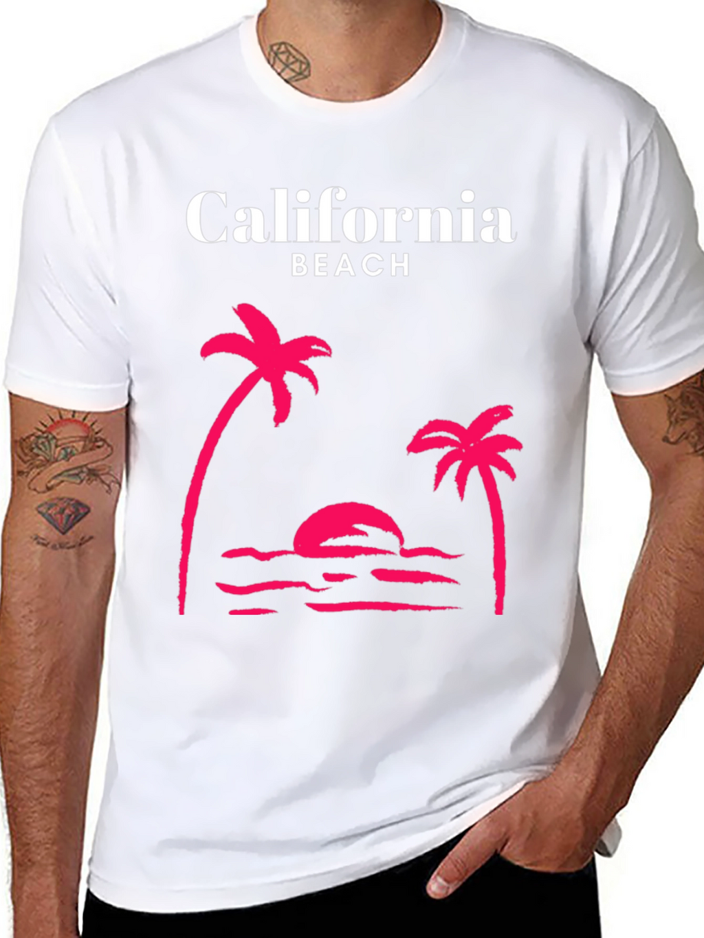 California Beach Palm Tree Graphic Tee