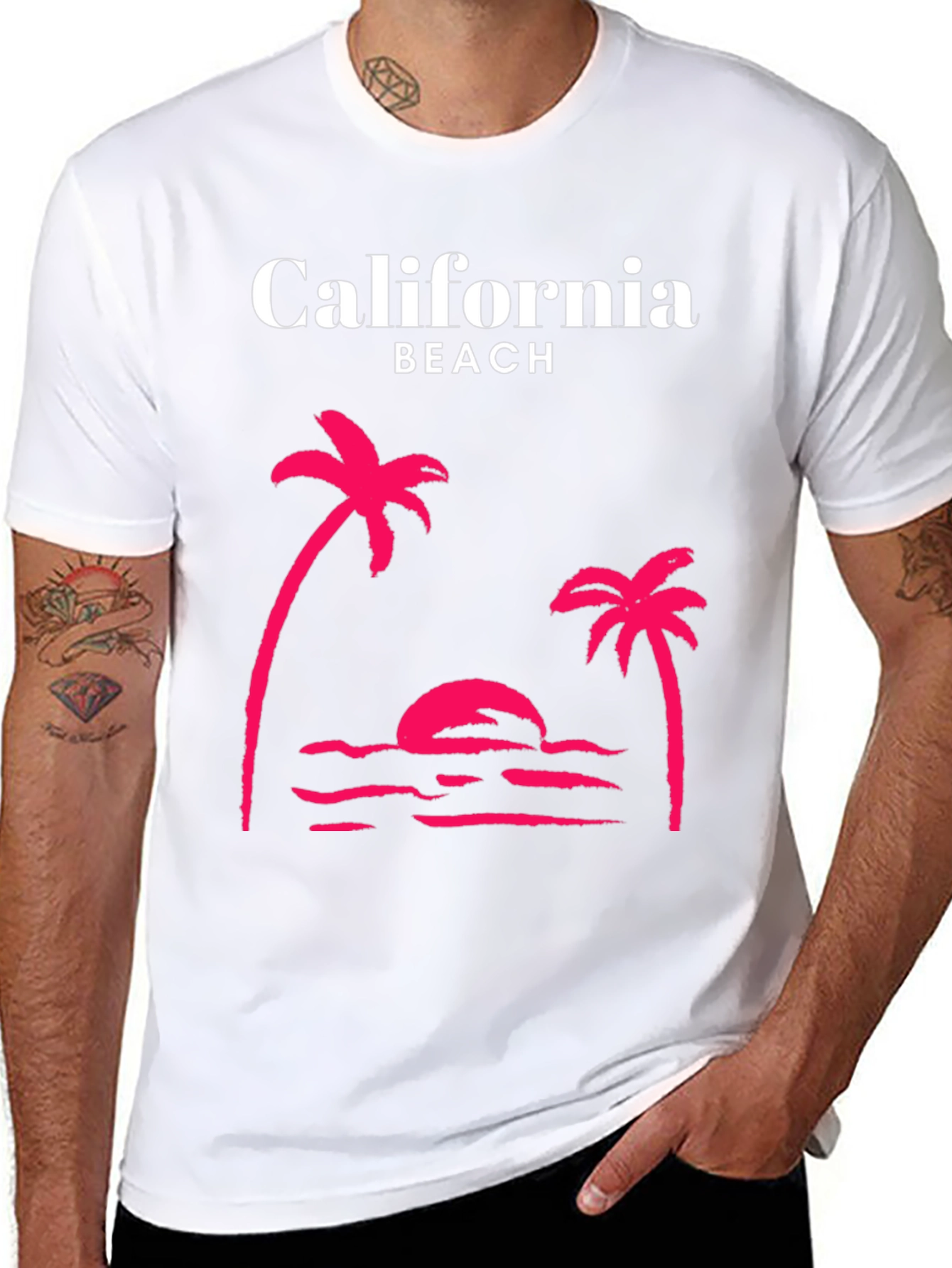California Beach Palm Tree Graphic Tee