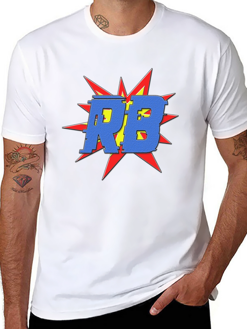 Bold RB Graphic Tee - Retro Pop Art Shirt