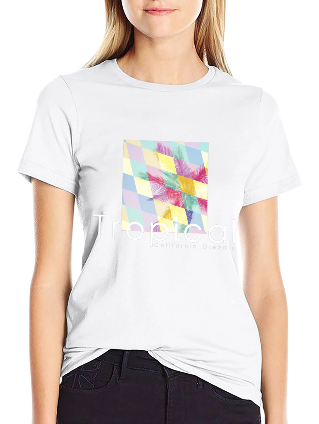 Tropical California Dreamin Black T-Shirt