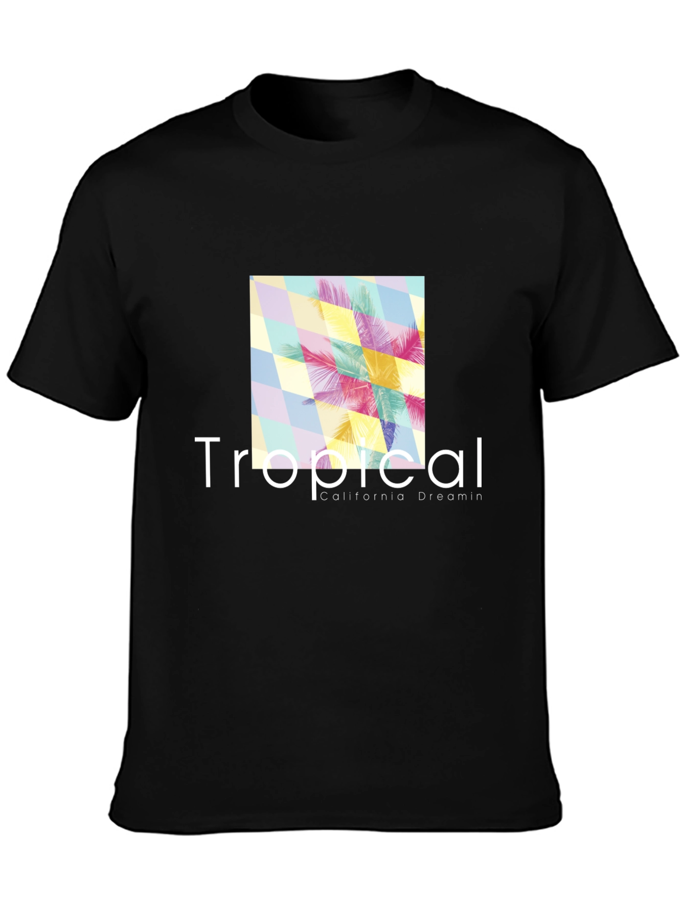 Tropical California Dreamin Black T-Shirt