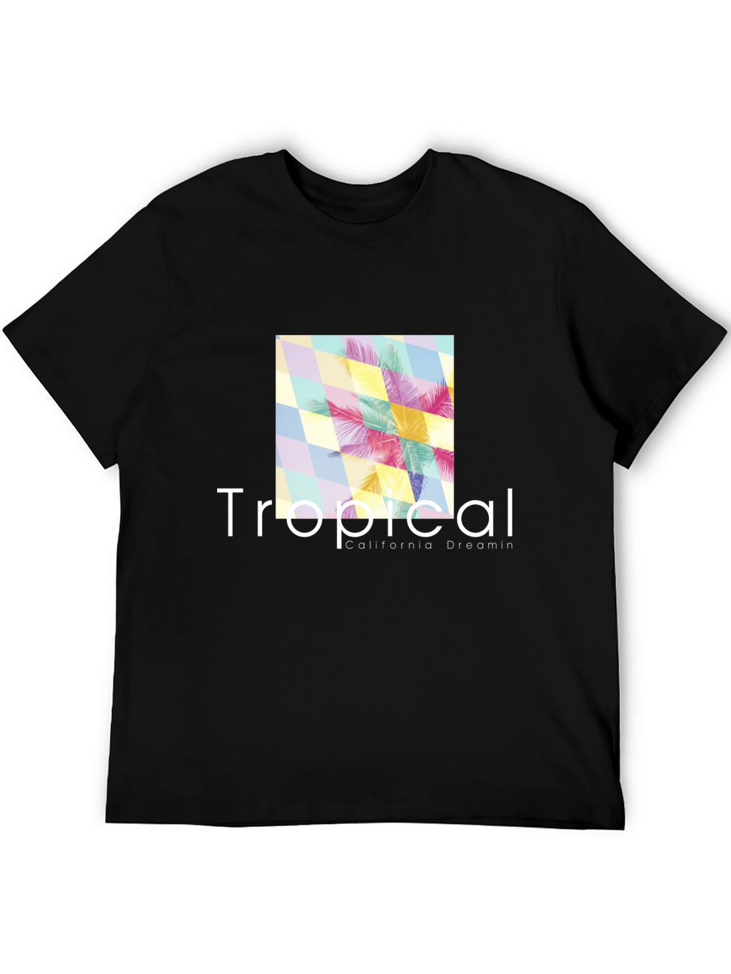 Tropical California Dreamin Black T-Shirt