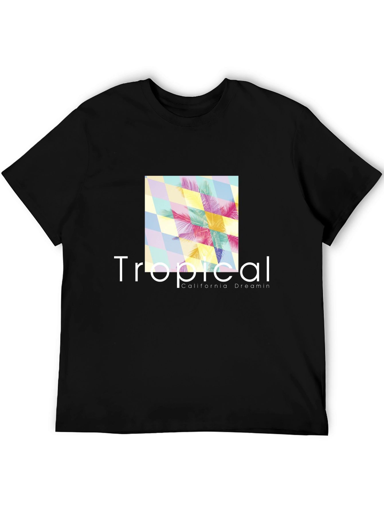 Tropical California Dreamin Black T-Shirt