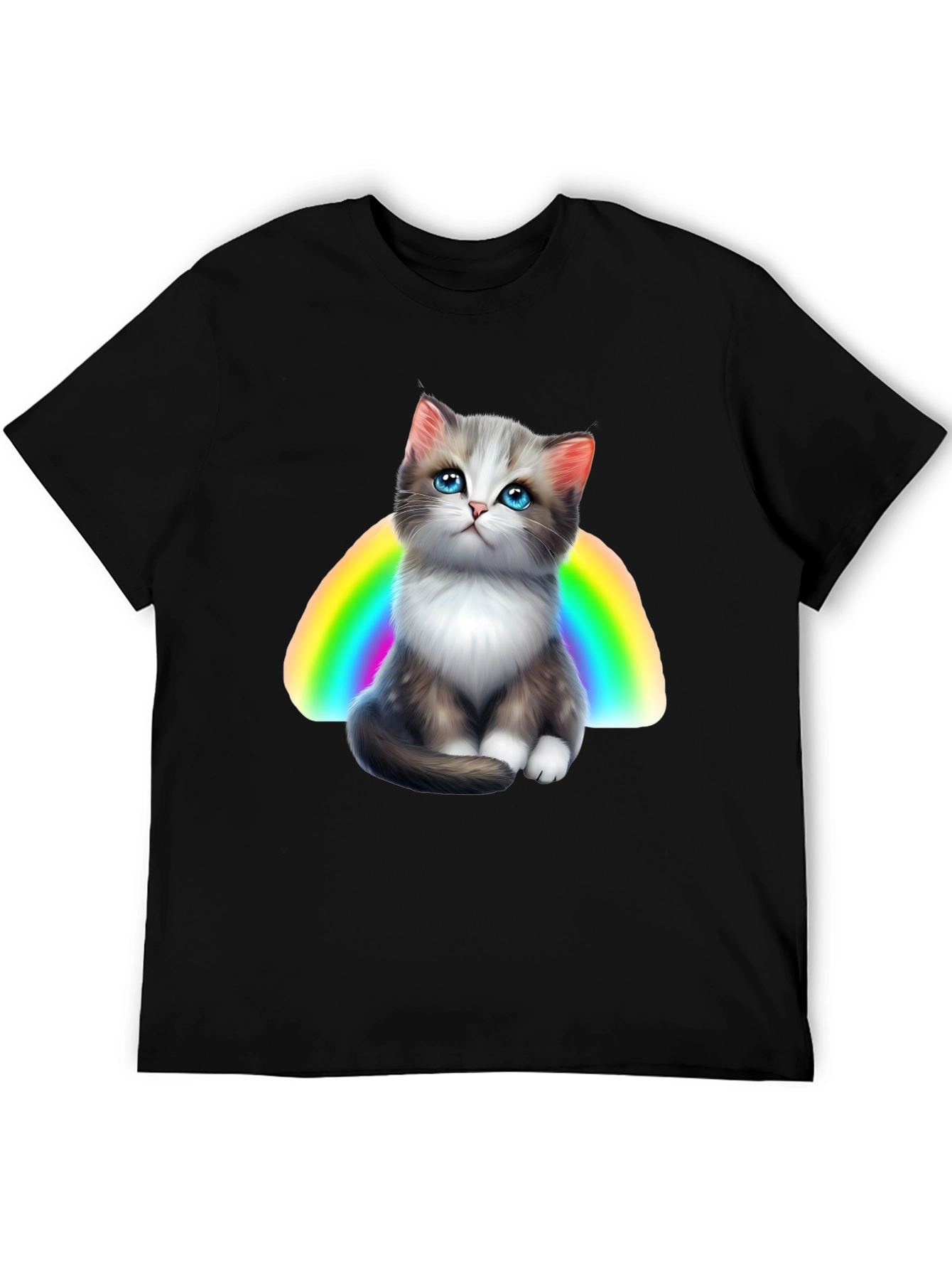 Rainbow Kitten Graphic T-Shirt