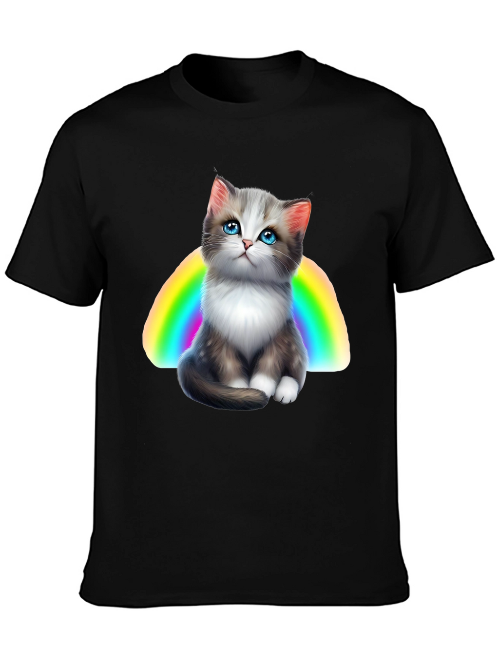 Rainbow Kitten Graphic T-Shirt