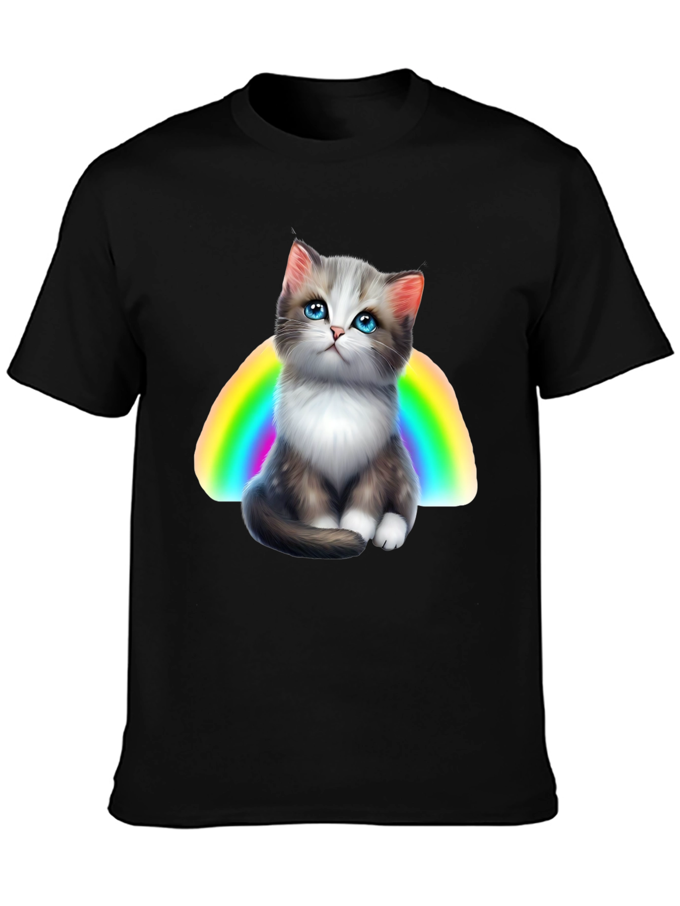Rainbow Kitten Graphic T-Shirt