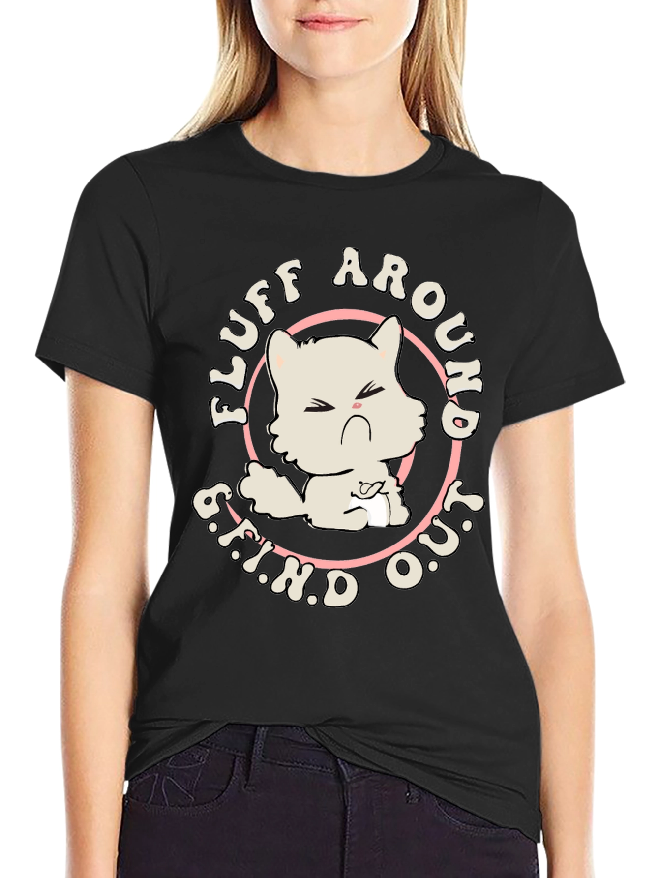 Fluff Around Find Out Cat Graphic Tee