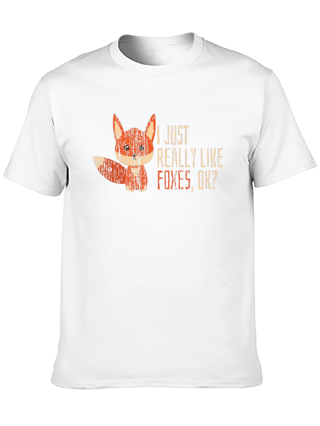 I Like Foxes OK? Black Graphic T-Shirt