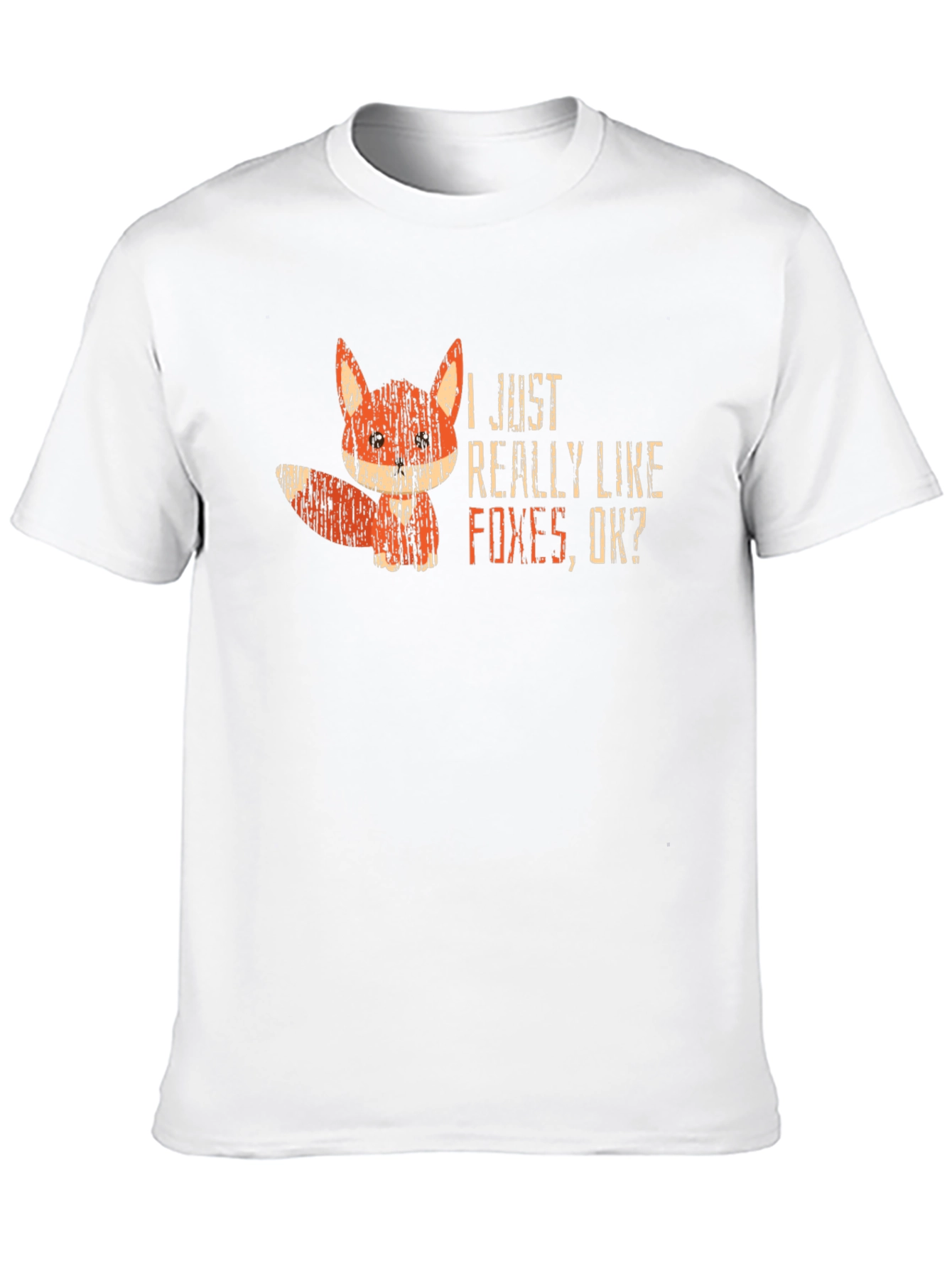 I Like Foxes OK? Black Graphic T-Shirt