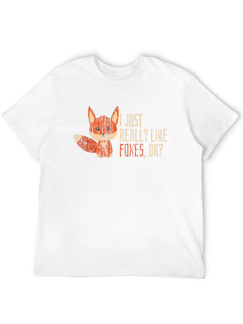 I Like Foxes OK? Black Graphic T-Shirt