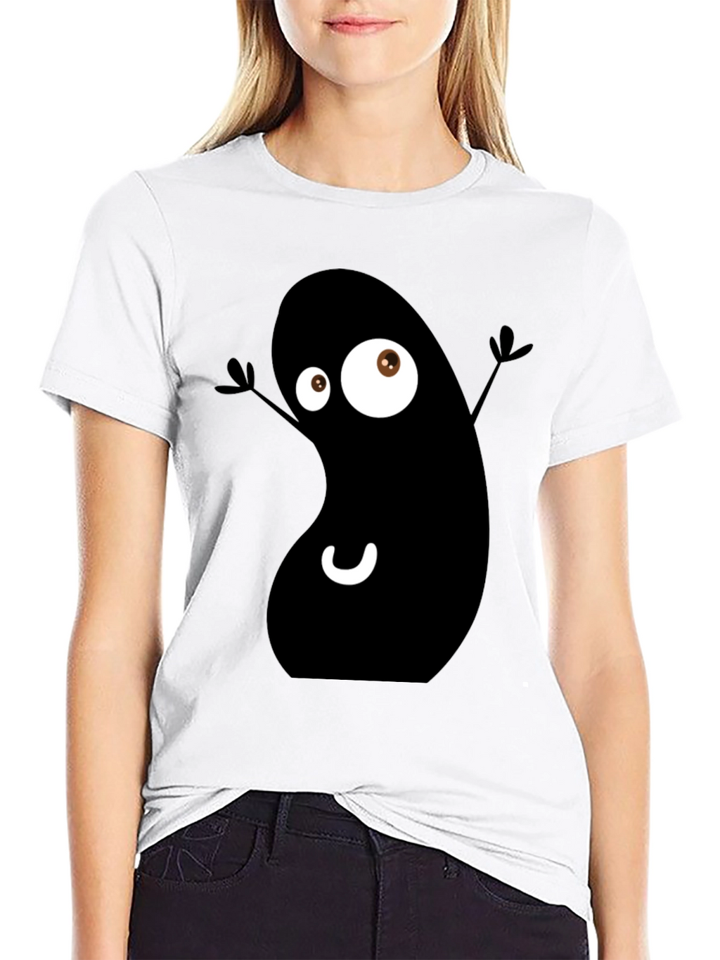 Funky Black Bean Cartoon T-Shirt