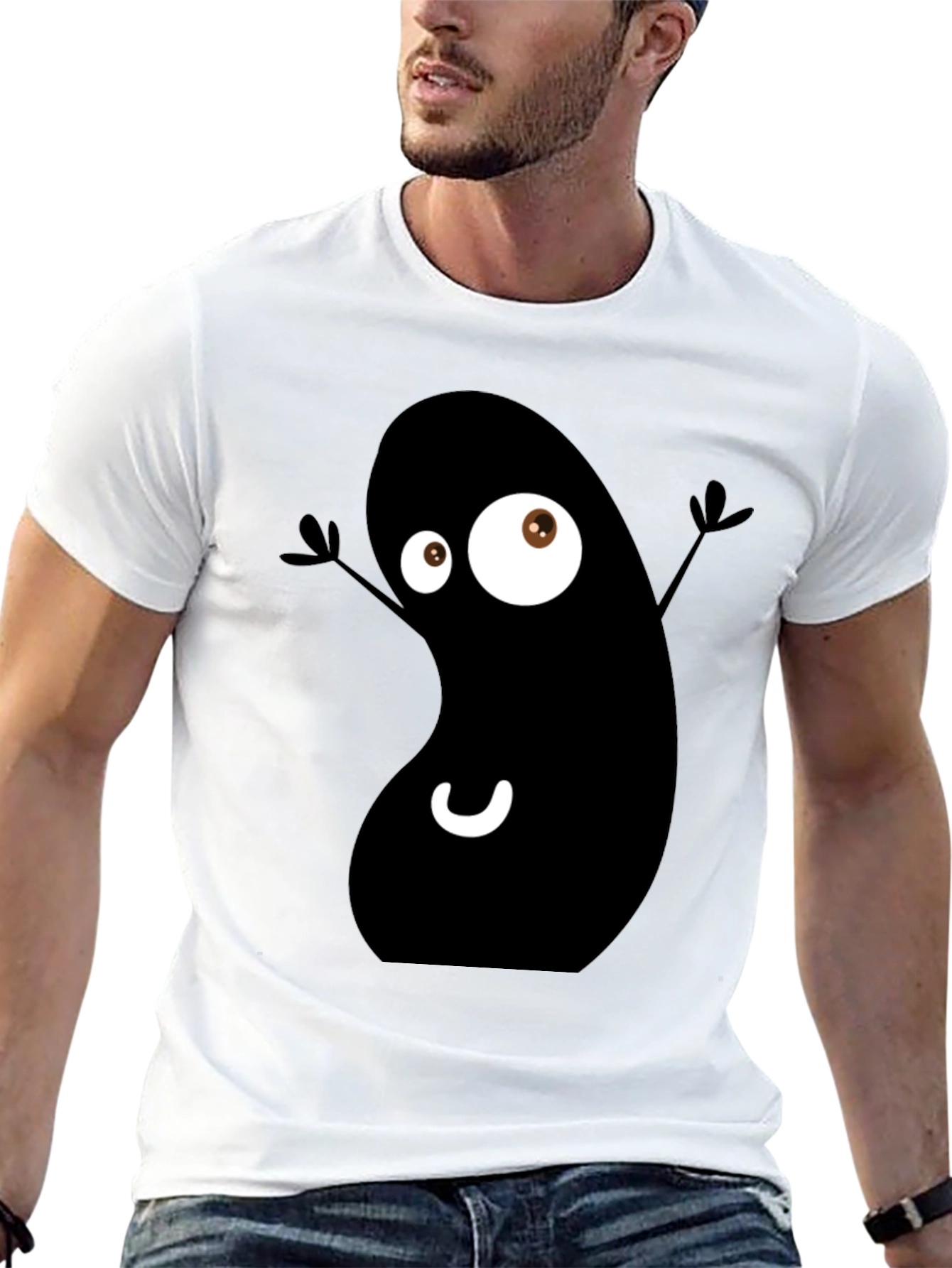 Funky Black Bean Cartoon T-Shirt