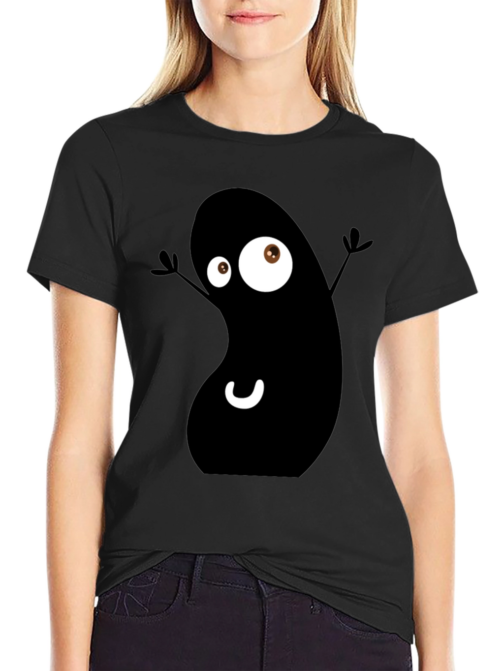 Funky Black Bean Cartoon T-Shirt