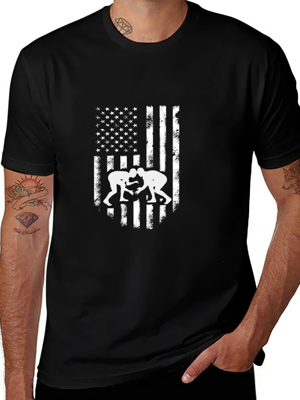 USA Wrestling Flag T-Shirt - Patriotic Tee