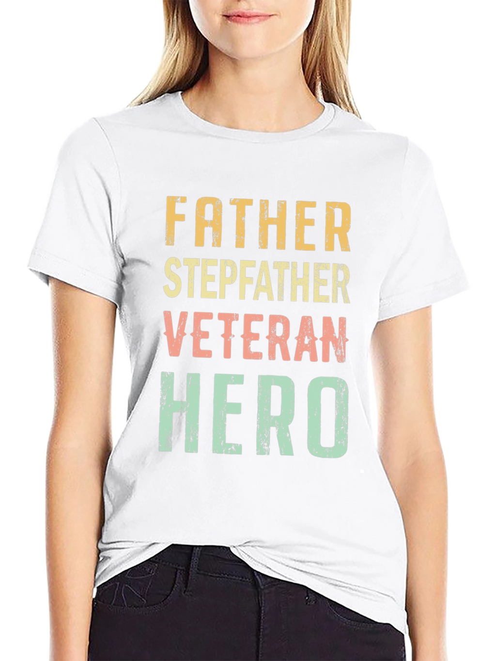 Father Stepfather Veteran Hero Graphic Tee