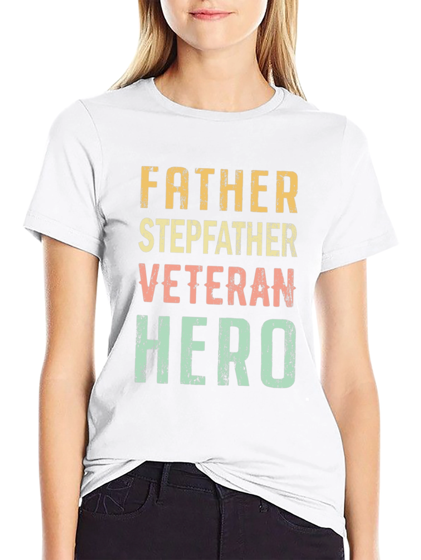 Father Stepfather Veteran Hero Graphic Tee