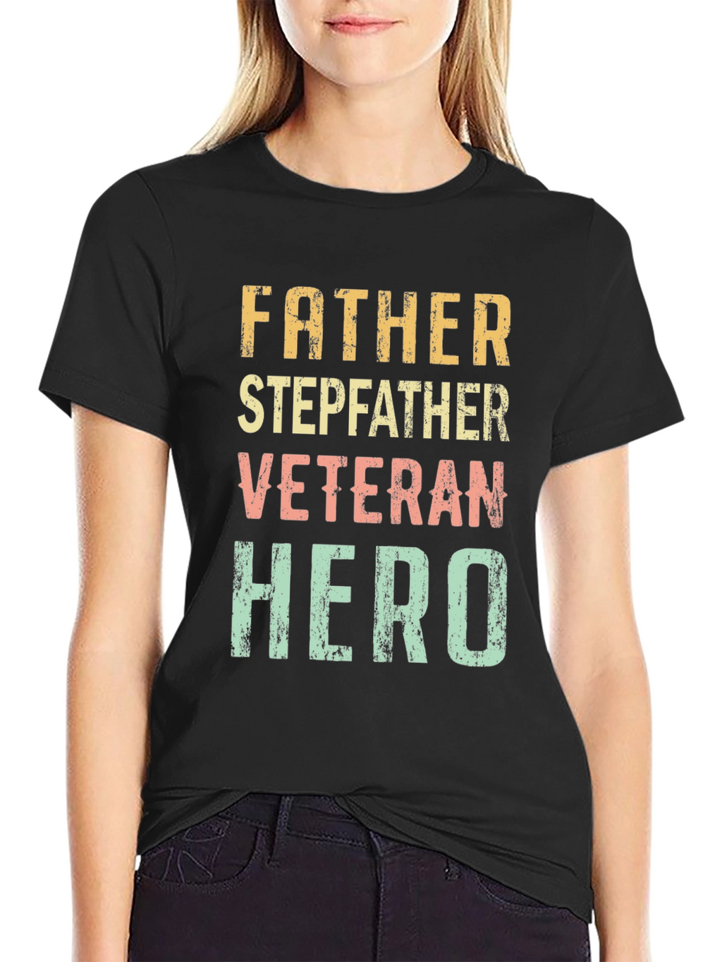 Father Stepfather Veteran Hero Graphic Tee
