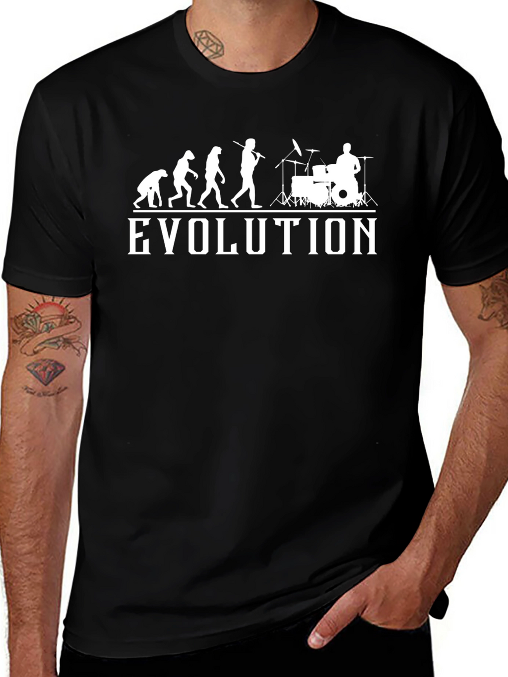 Evolution of Drumming T-Shirt - Black