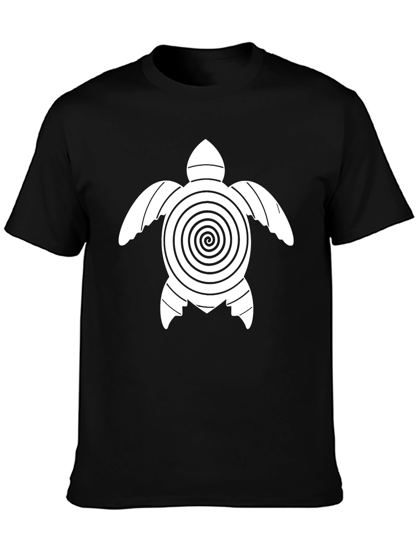 Turtle Spiral Graphic Tee - Casual Black T-Shirt