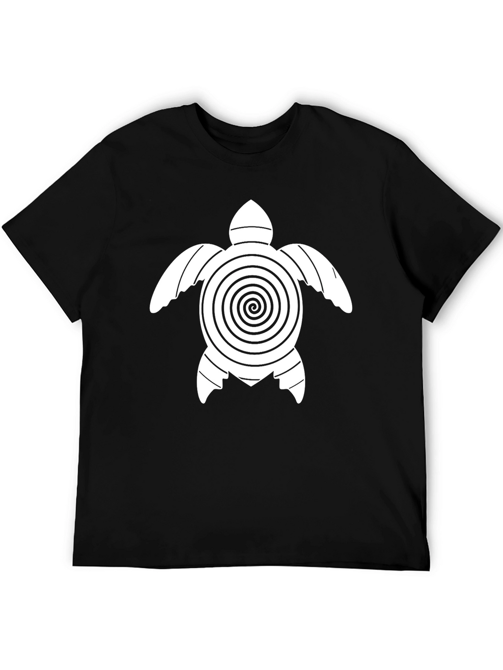 Turtle Spiral Graphic Tee - Casual Black T-Shirt