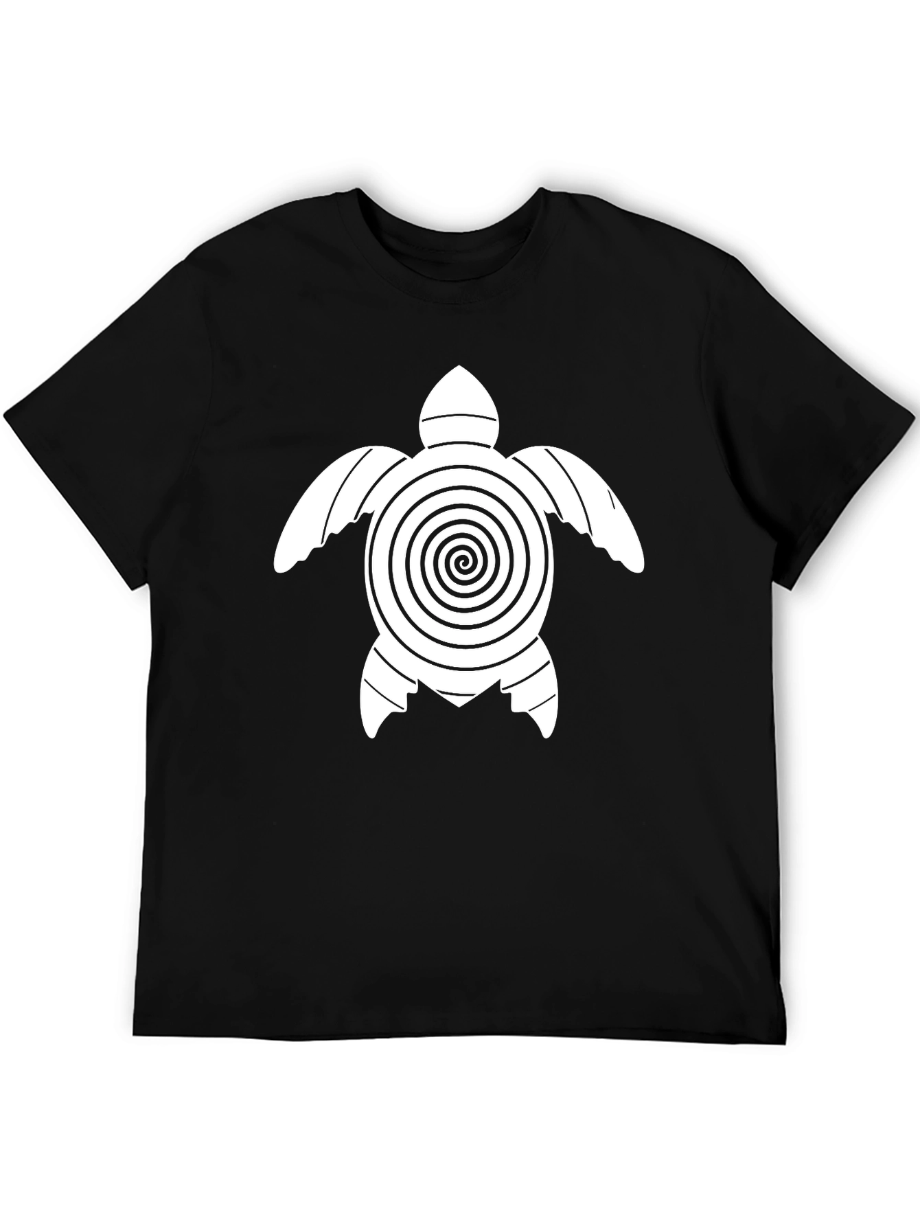 Turtle Spiral Graphic Tee - Casual Black T-Shirt
