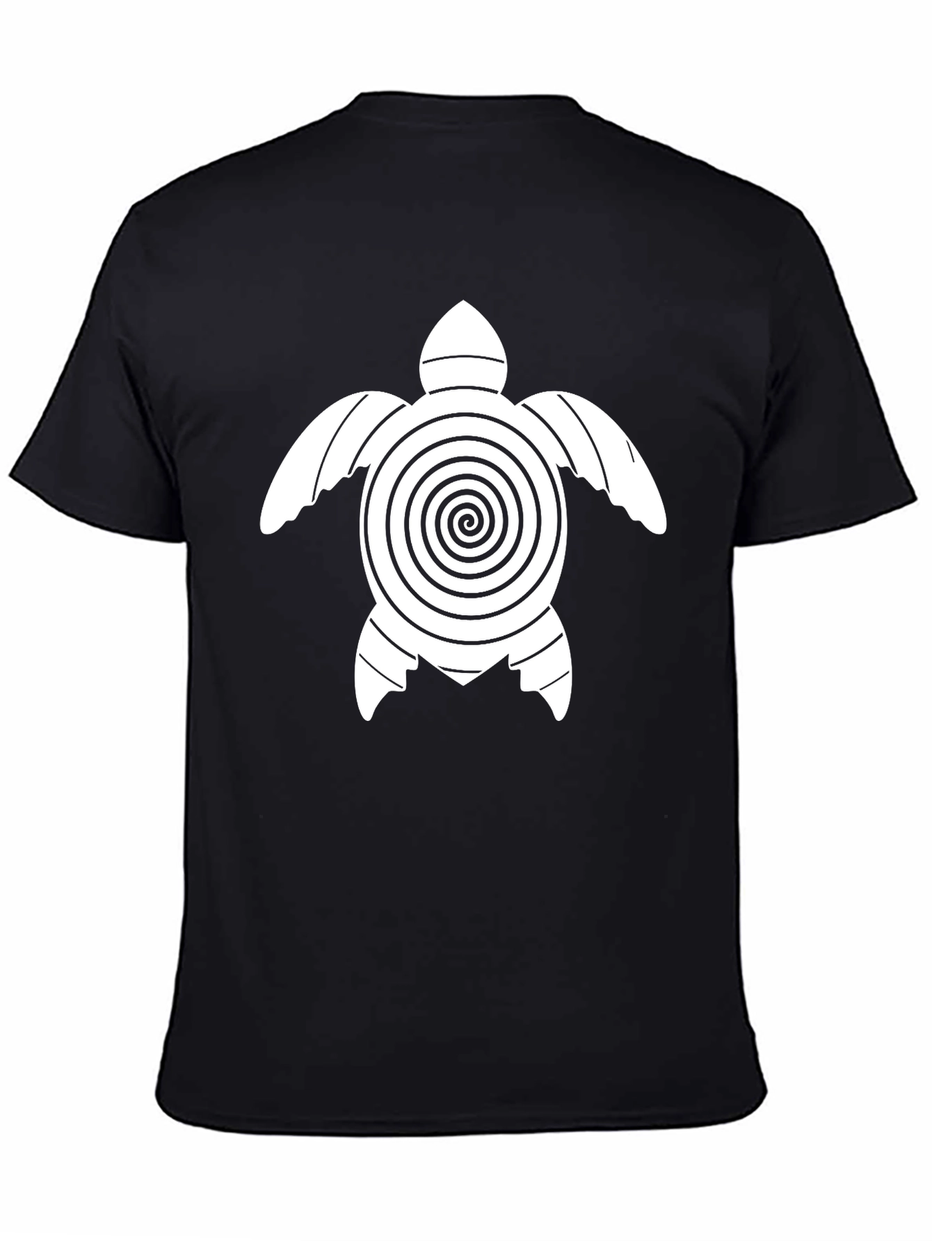 Turtle Spiral Graphic Tee - Casual Black T-Shirt