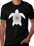 Turtle Spiral Graphic Tee - Casual Black T-Shirt