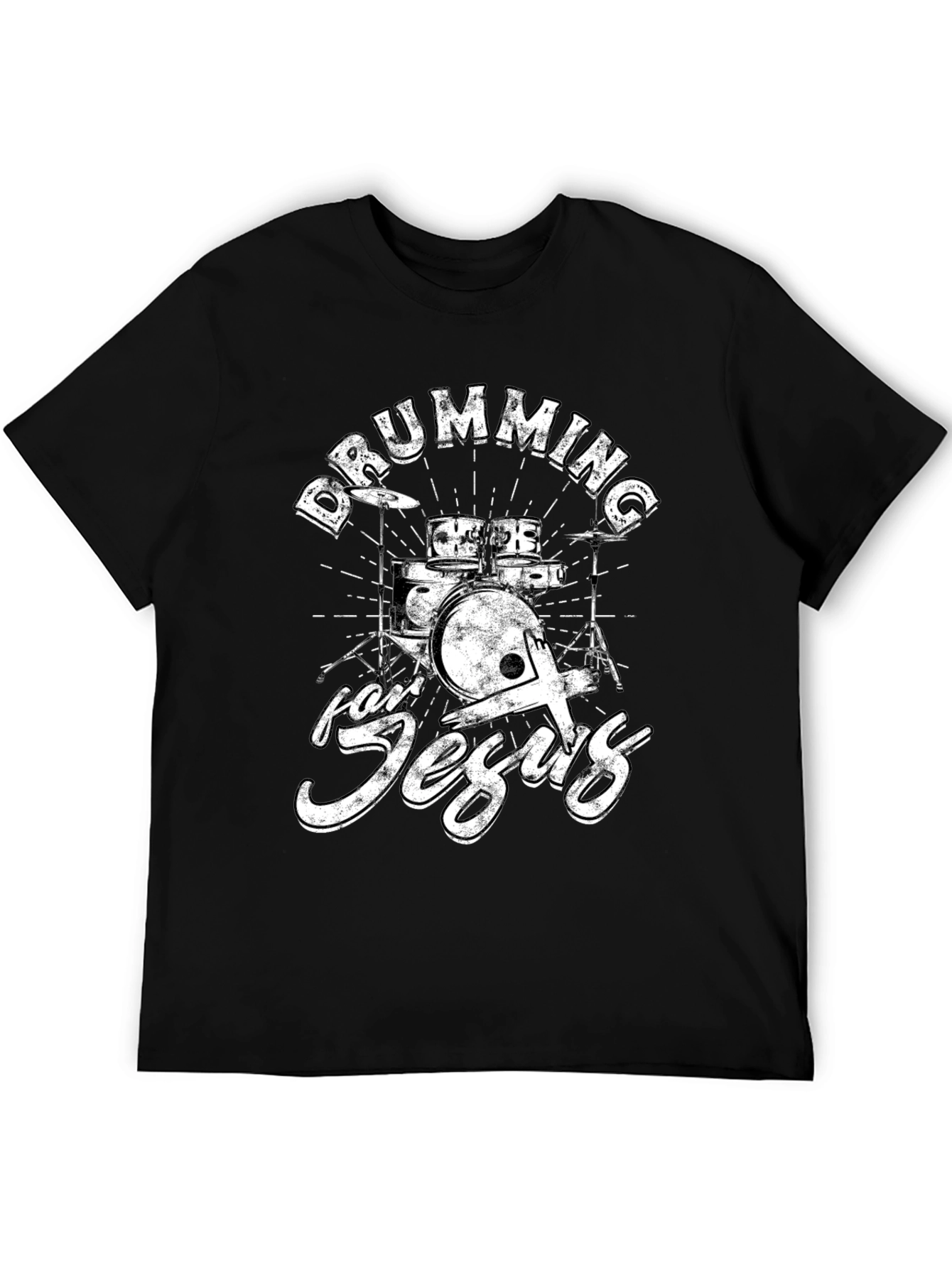 Drumming for Jesus Black T-Shirt
