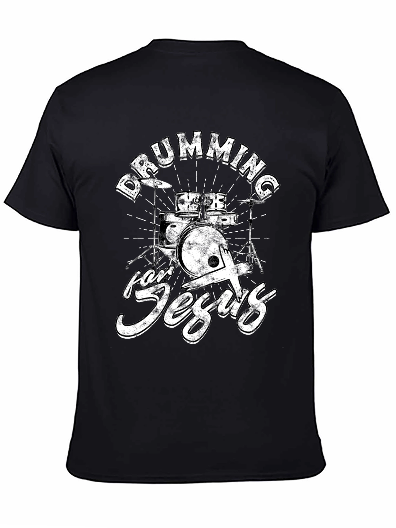 Drumming for Jesus Black T-Shirt