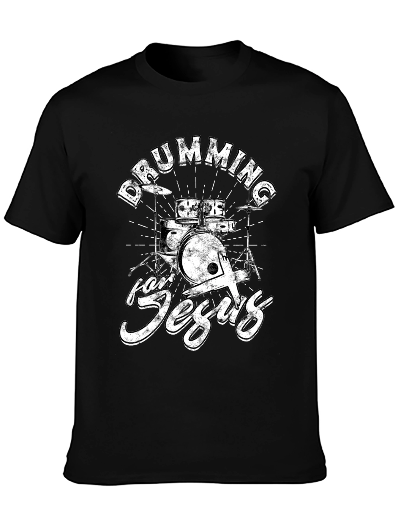 Drumming for Jesus Black T-Shirt
