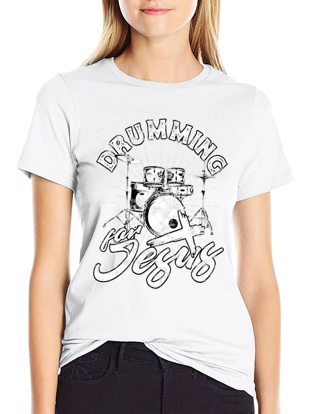 Drumming for Jesus Black T-Shirt