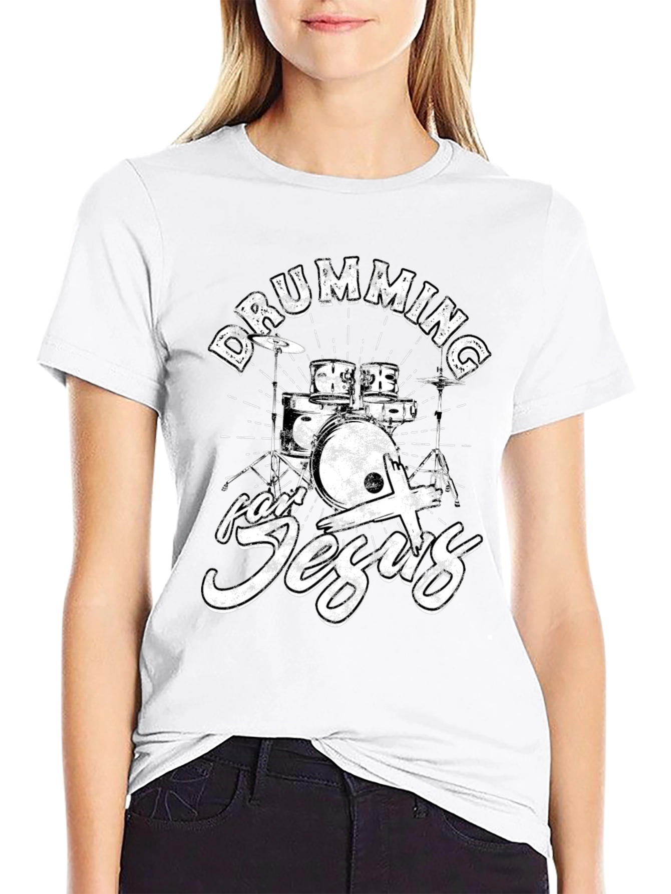 Drumming for Jesus Black T-Shirt