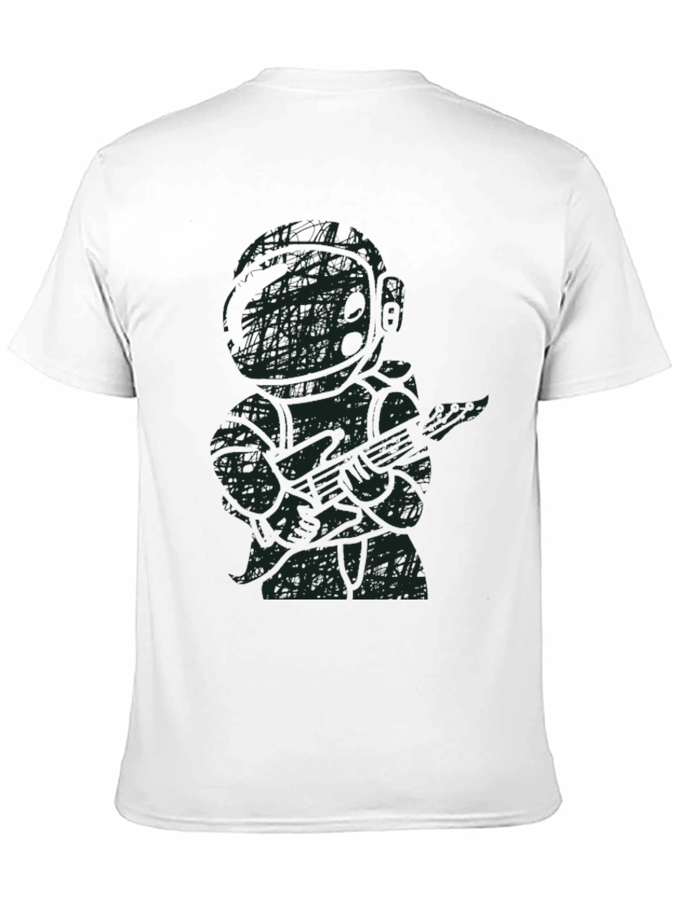 Astronaut Guitar Player Black T-Shirt