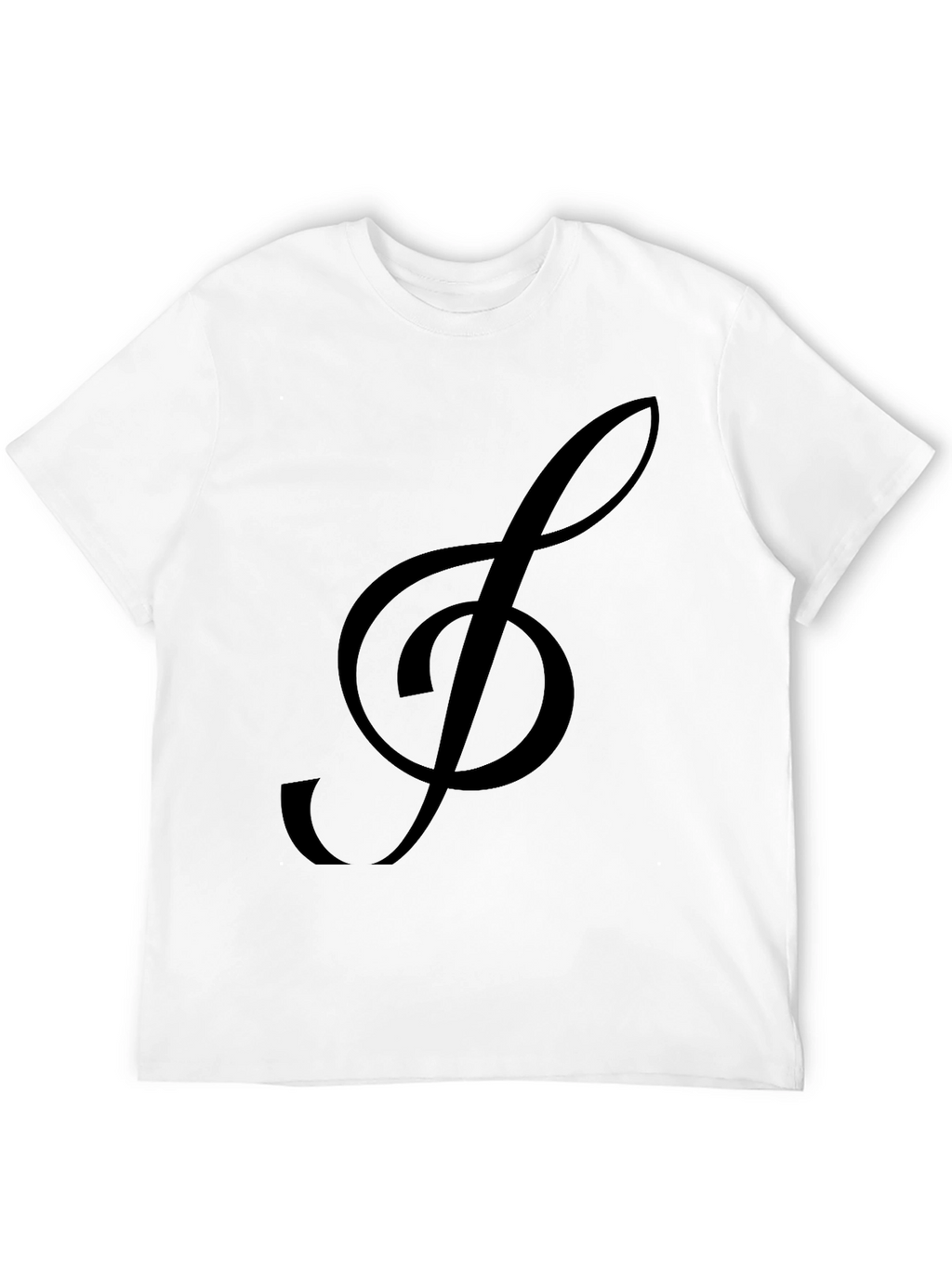 Musical Clef Graphic Tee - Black Cotton T-Shirt