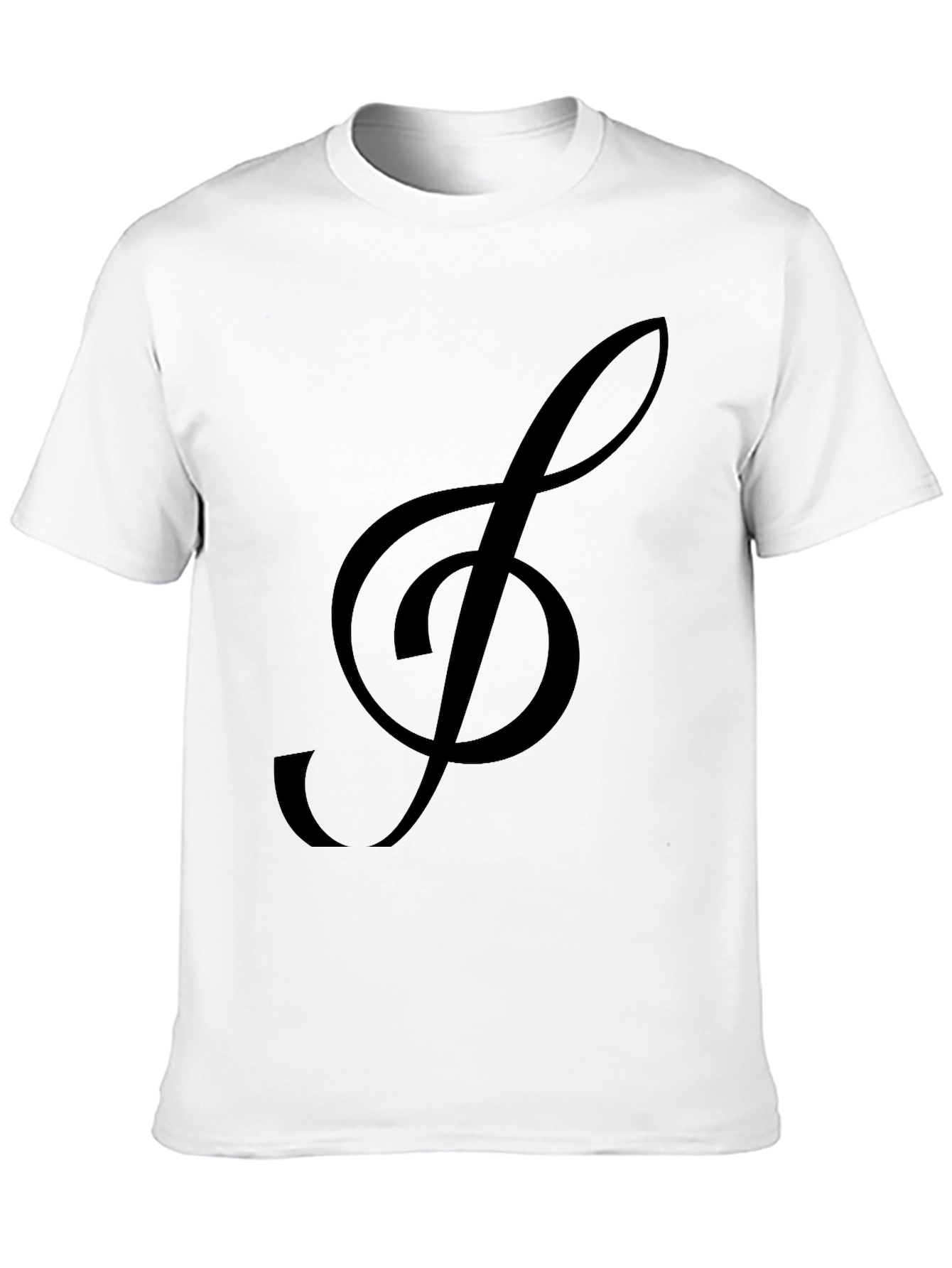 Musical Clef Graphic Tee - Black Cotton T-Shirt