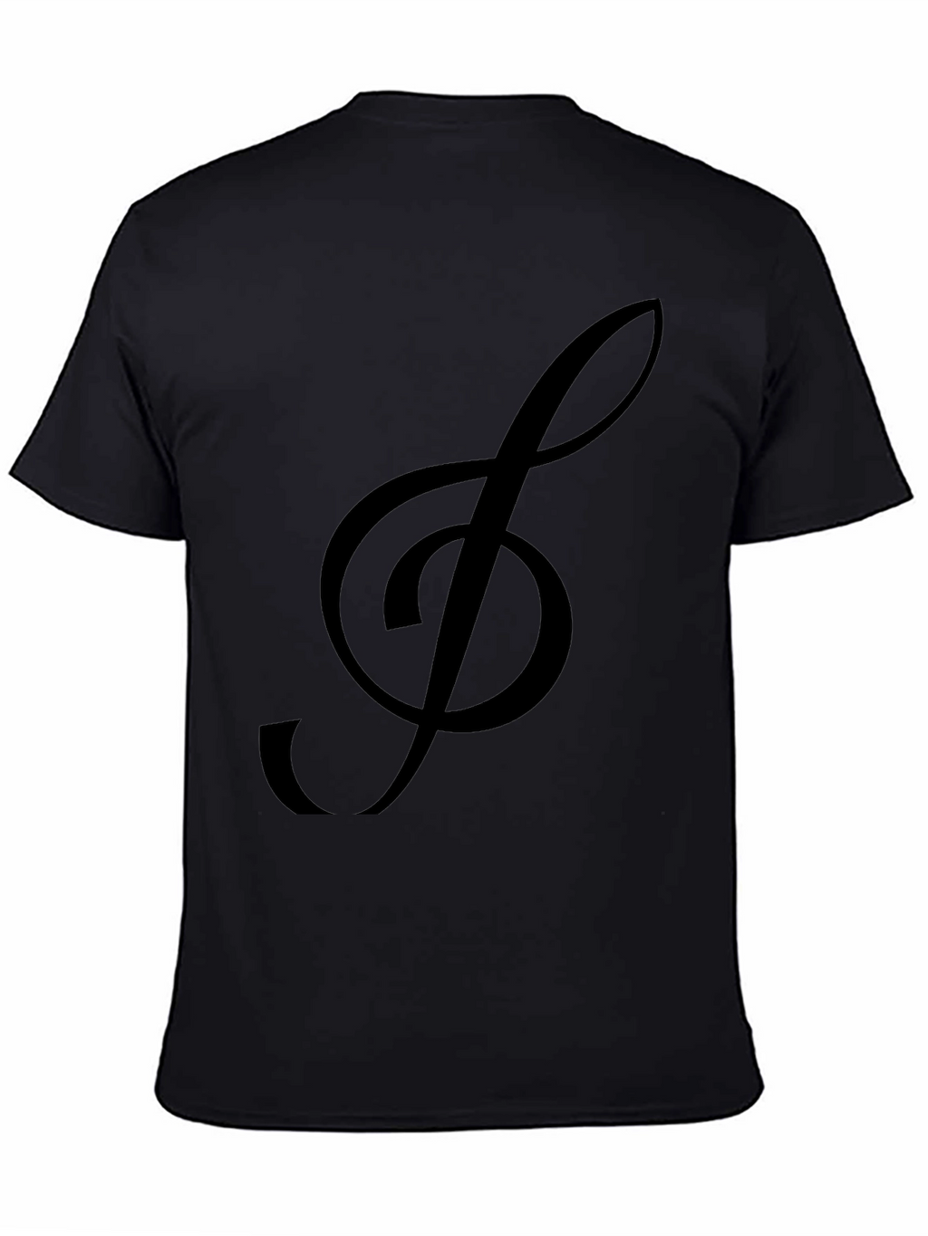 Musical Clef Graphic Tee - Black Cotton T-Shirt