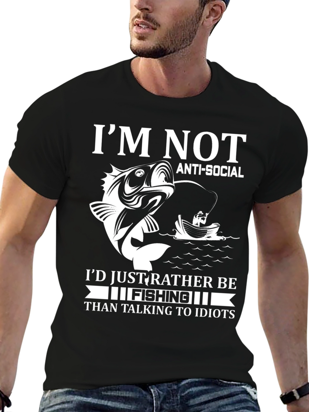 Fishing Graphic T-Shirt - Anti-Social