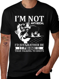 Fishing Graphic T-Shirt - Anti-Social