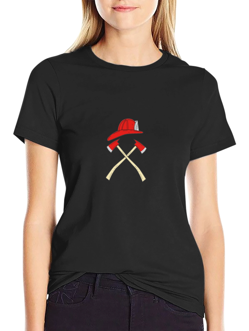 Firefighter Axe & Helmet Graphic Tee