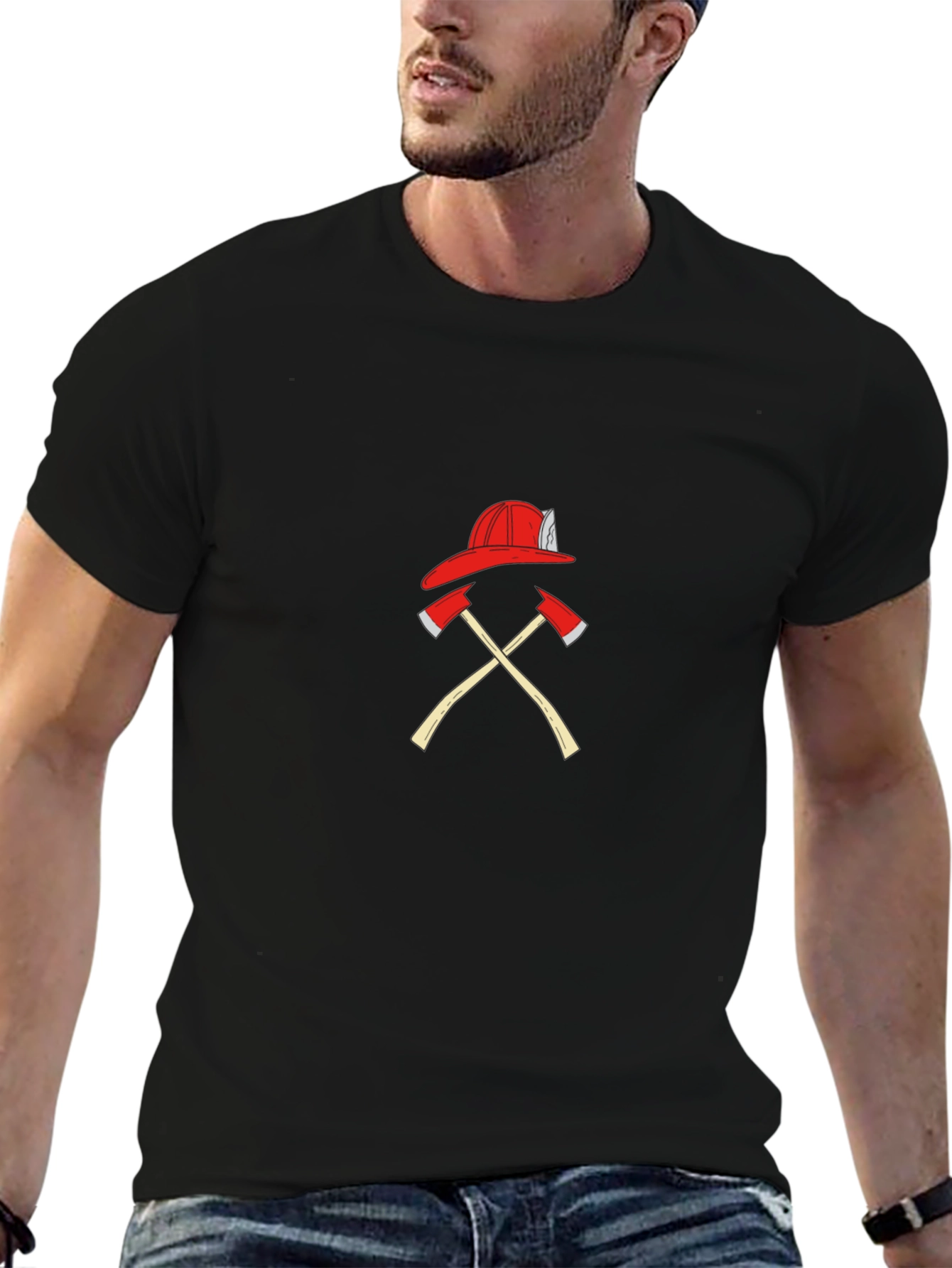 Firefighter Axe & Helmet Graphic Tee