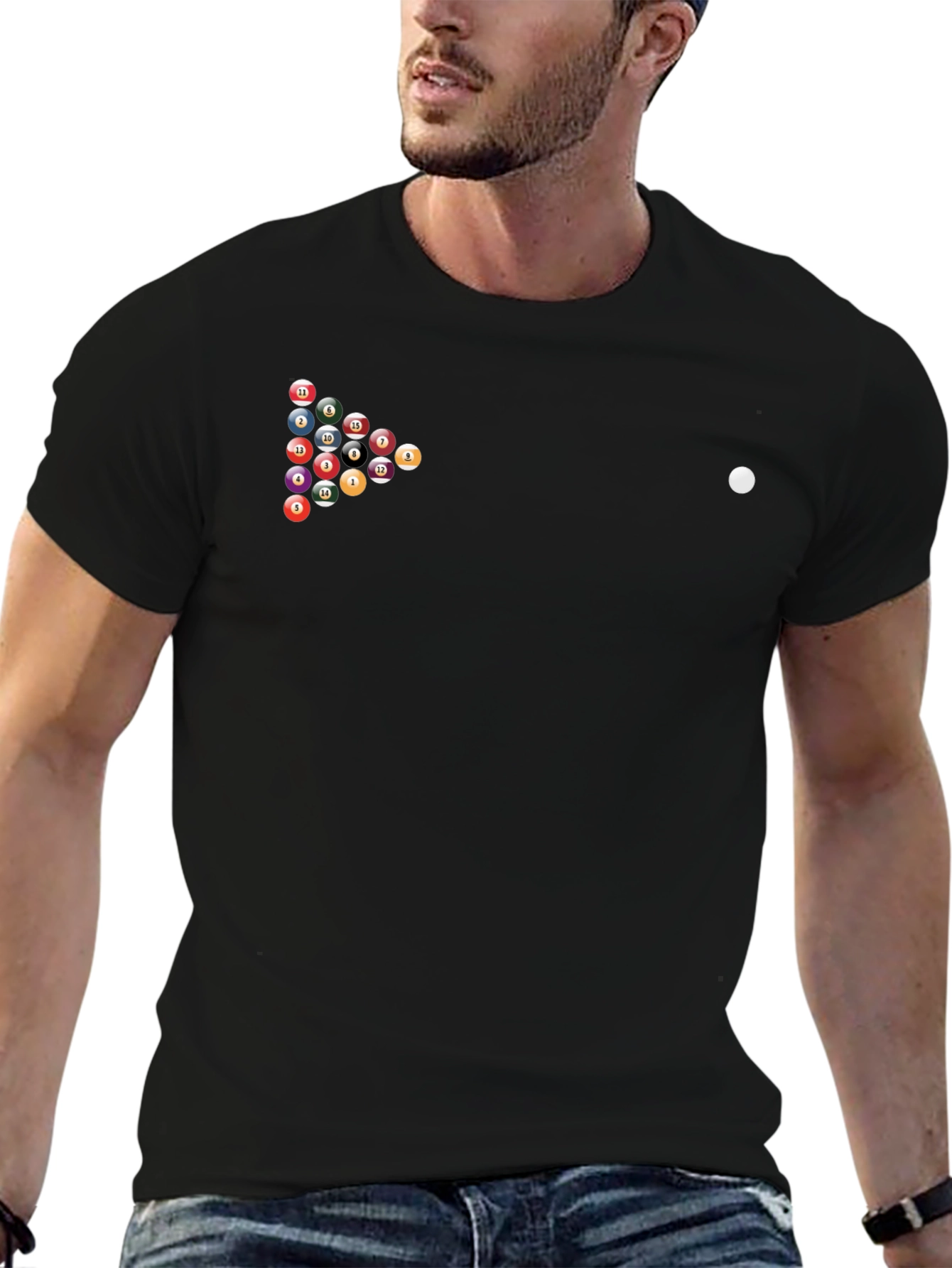 Billiard Balls Graphic T-Shirt - Black