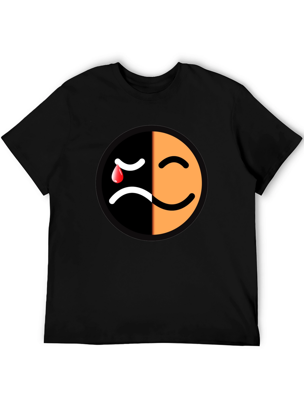 Emotional Mood T-Shirt - Happy Sad Face Graphic Tee