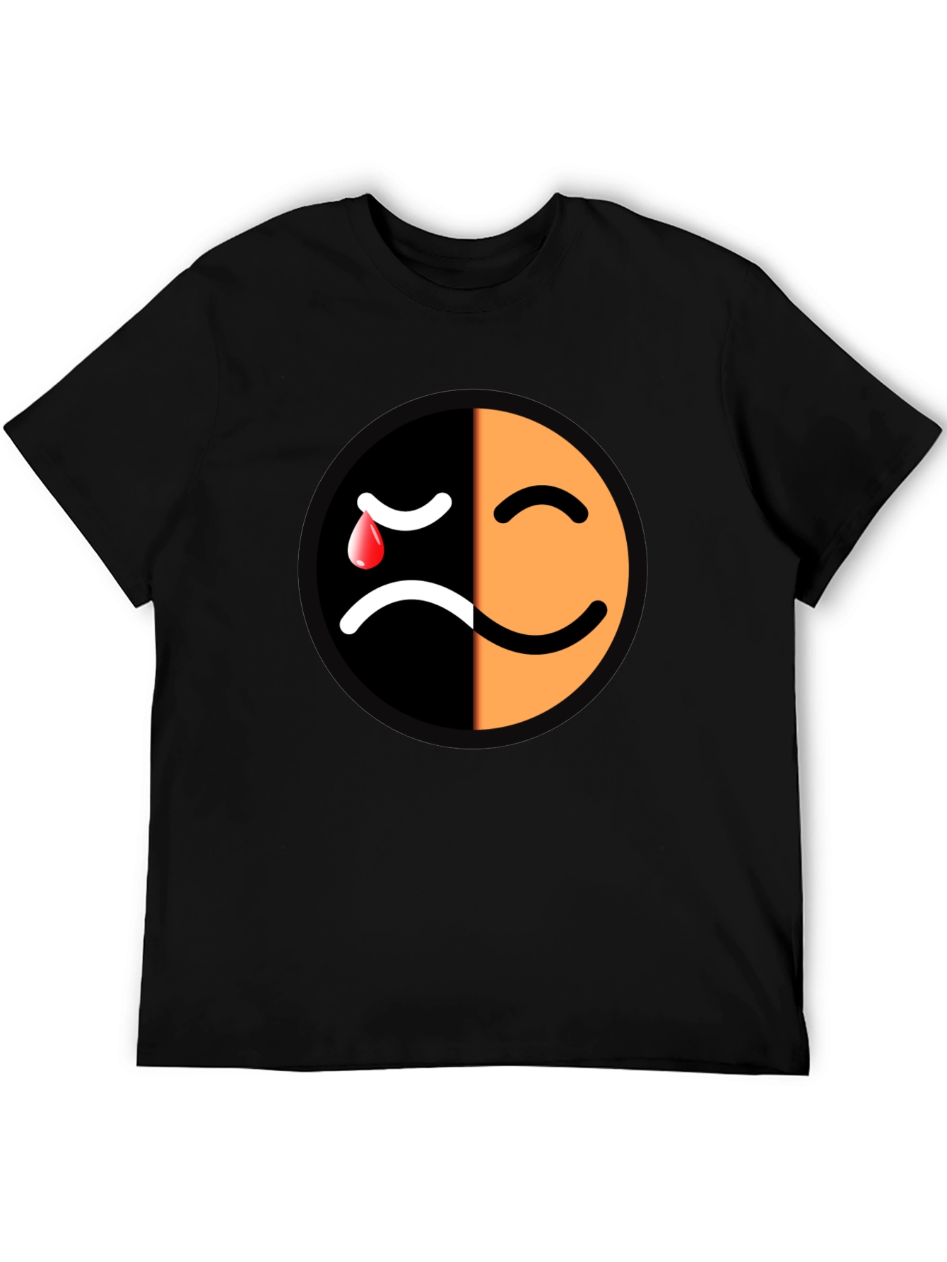 Emotional Mood T-Shirt - Happy Sad Face Graphic Tee