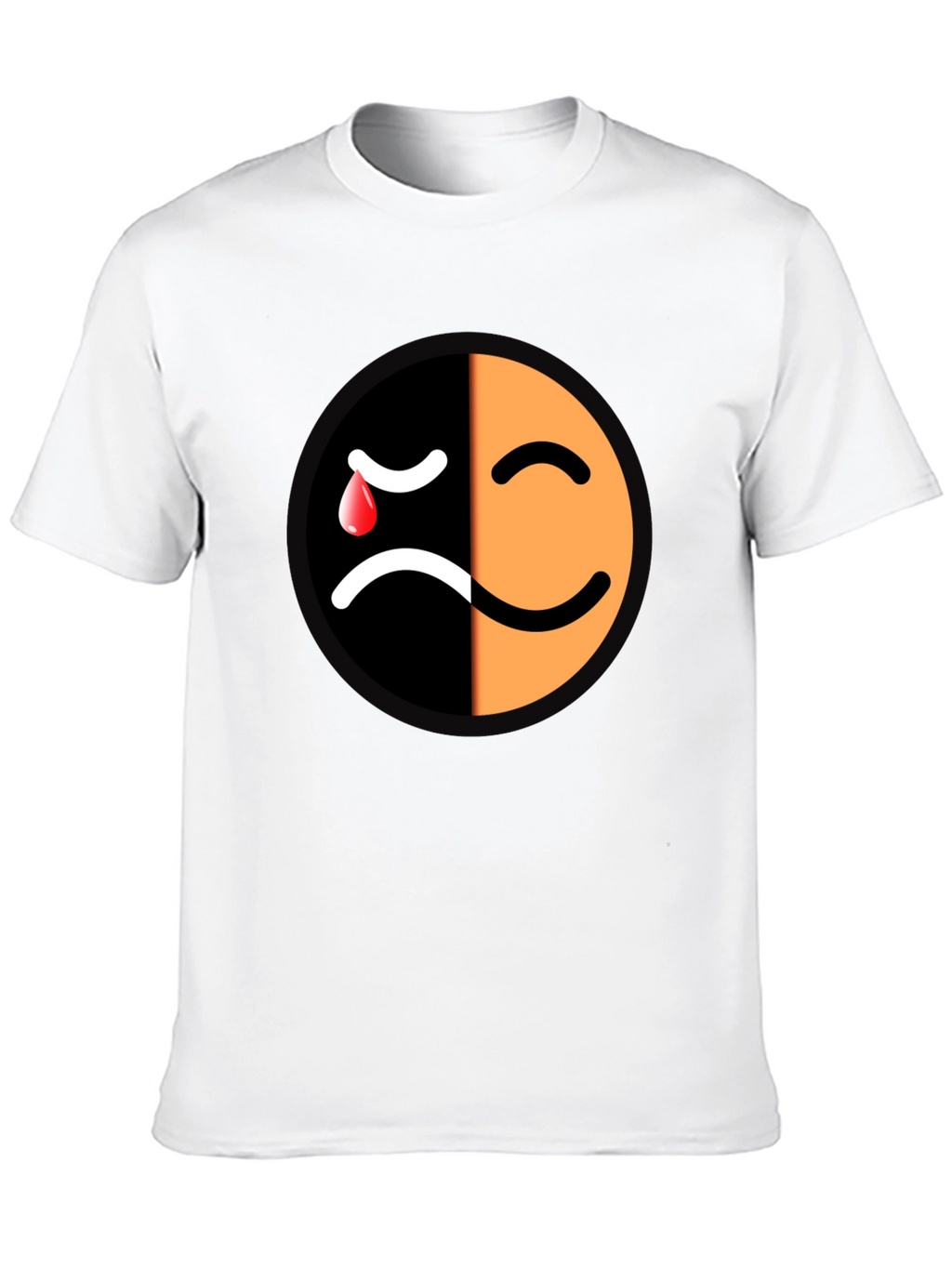 Emotional Mood T-Shirt - Happy Sad Face Graphic Tee