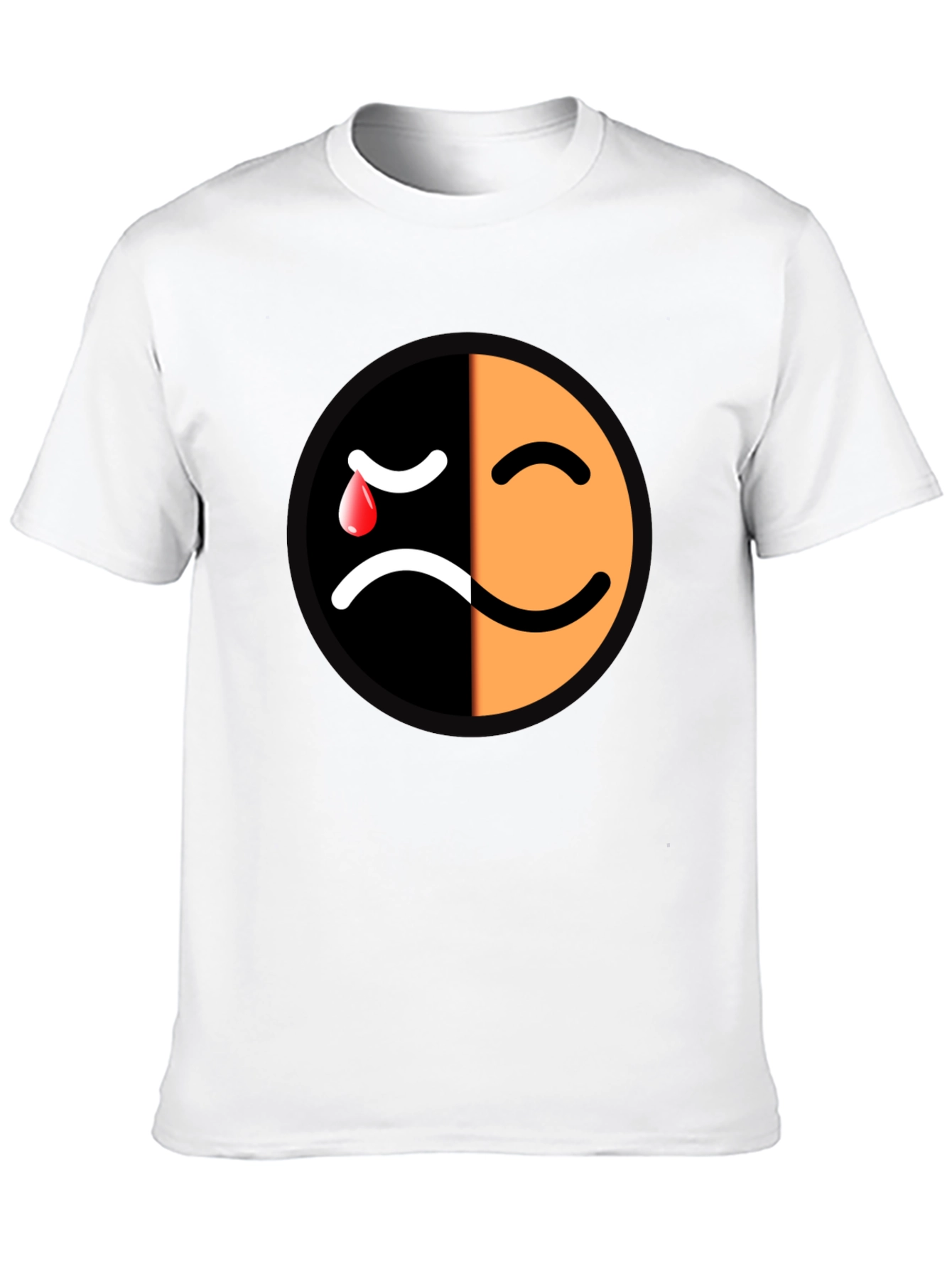 Emotional Mood T-Shirt - Happy Sad Face Graphic Tee