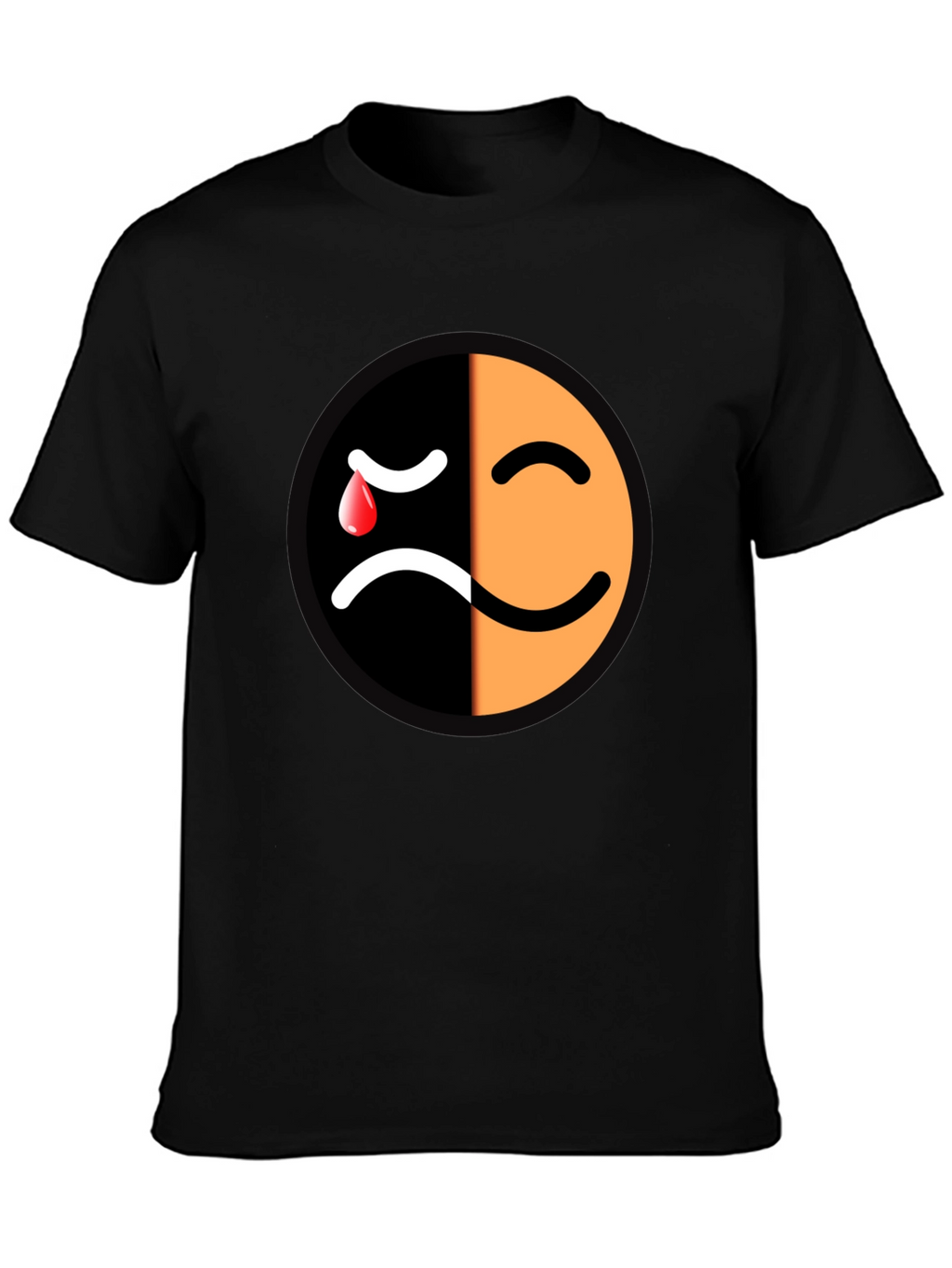 Emotional Mood T-Shirt - Happy Sad Face Graphic Tee